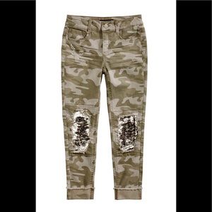 IMPERIAL STAR BIG GIRLS DISTRESSED SEQUIN JEANS 12